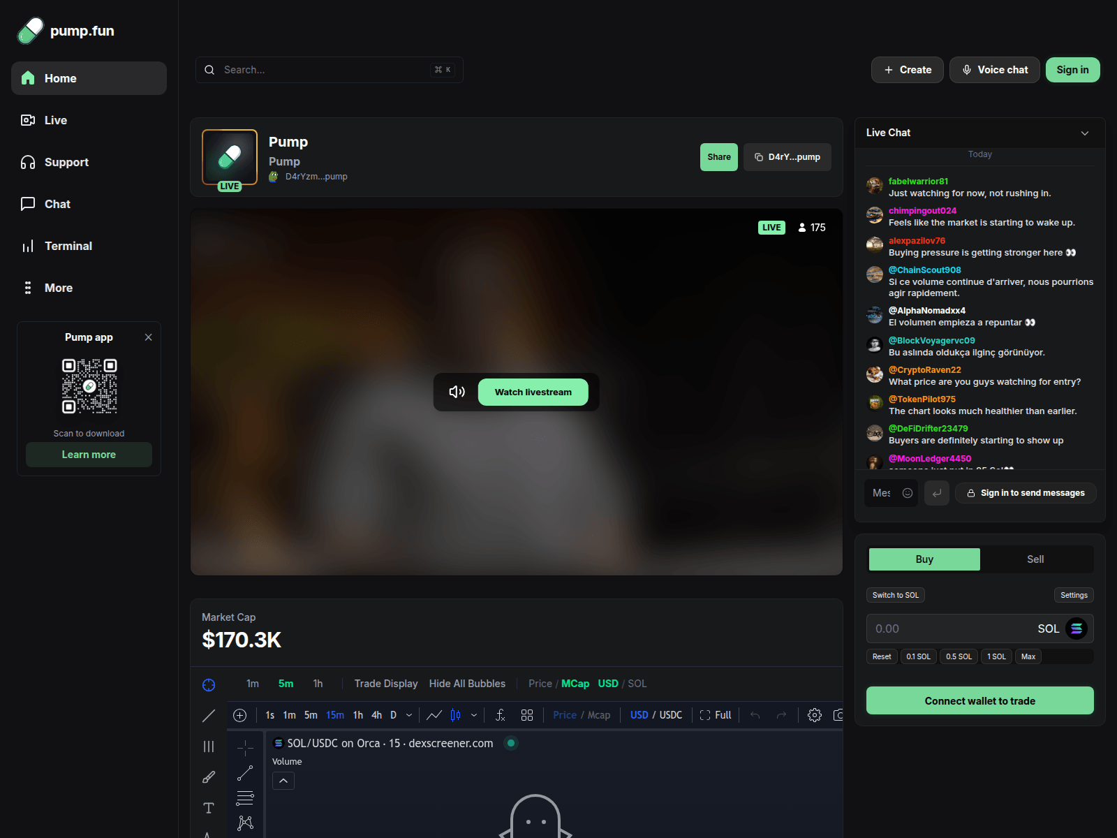 Screenshot of pumpstreamer.click