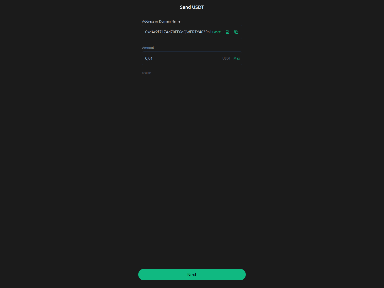 Screenshot of sendusdt-bnb.netlify.app