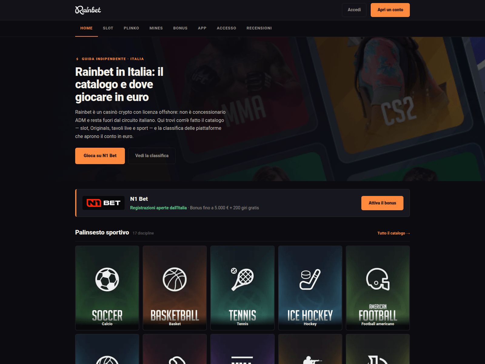 Screenshot of rainbet-ita.com