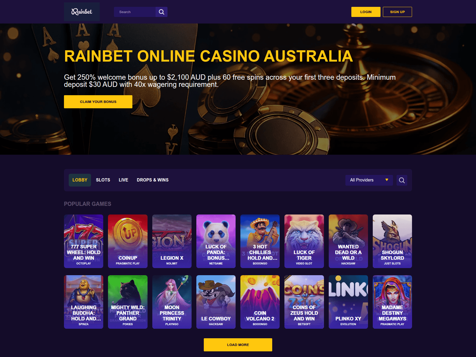 Screenshot of rainbet-aus.online