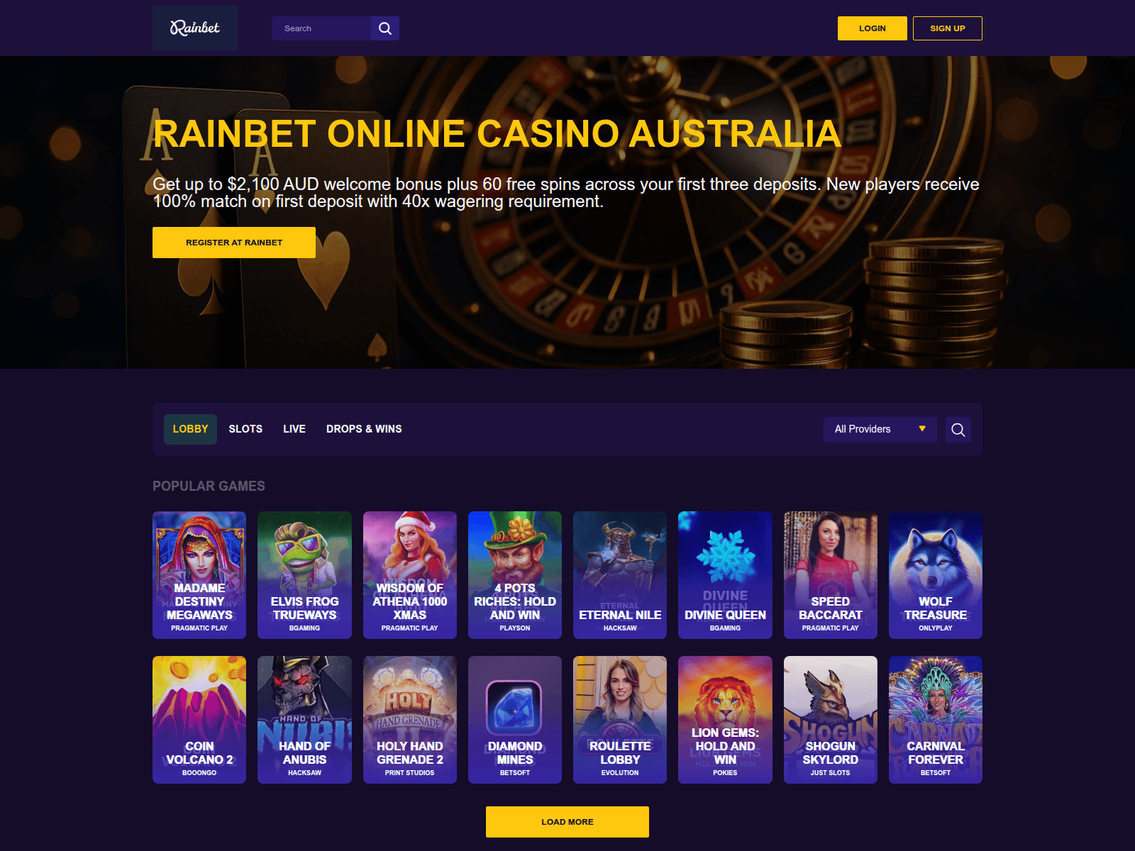 Screenshot of au-rainbet.online