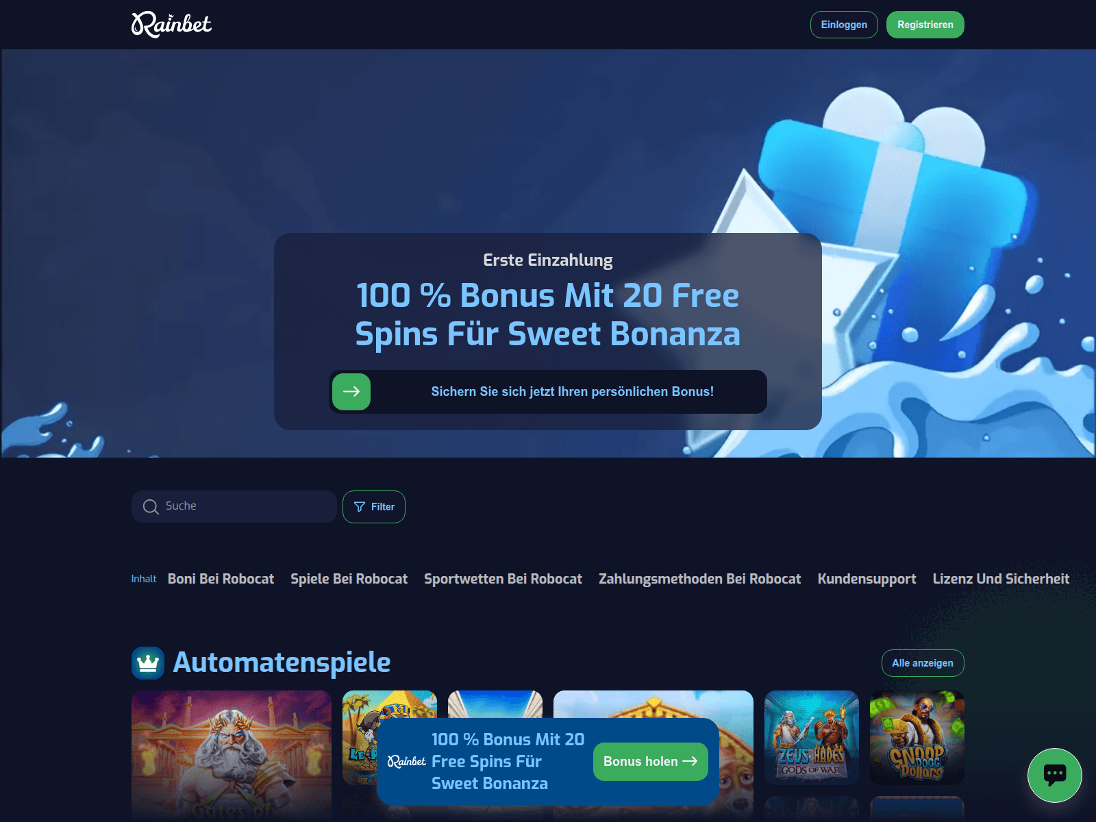 Screenshot of rainbett.com.de