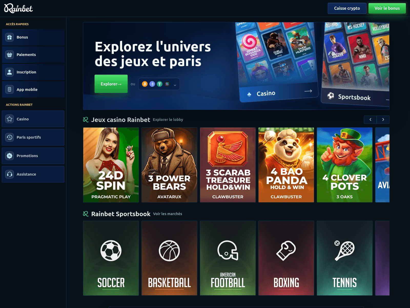 Screenshot of rainbet-casino-france.com