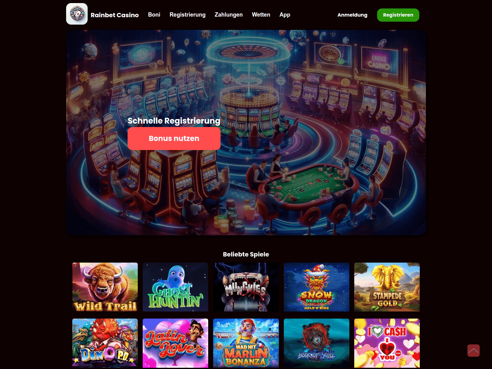 Screenshot of rainbetcasinoonline.de
