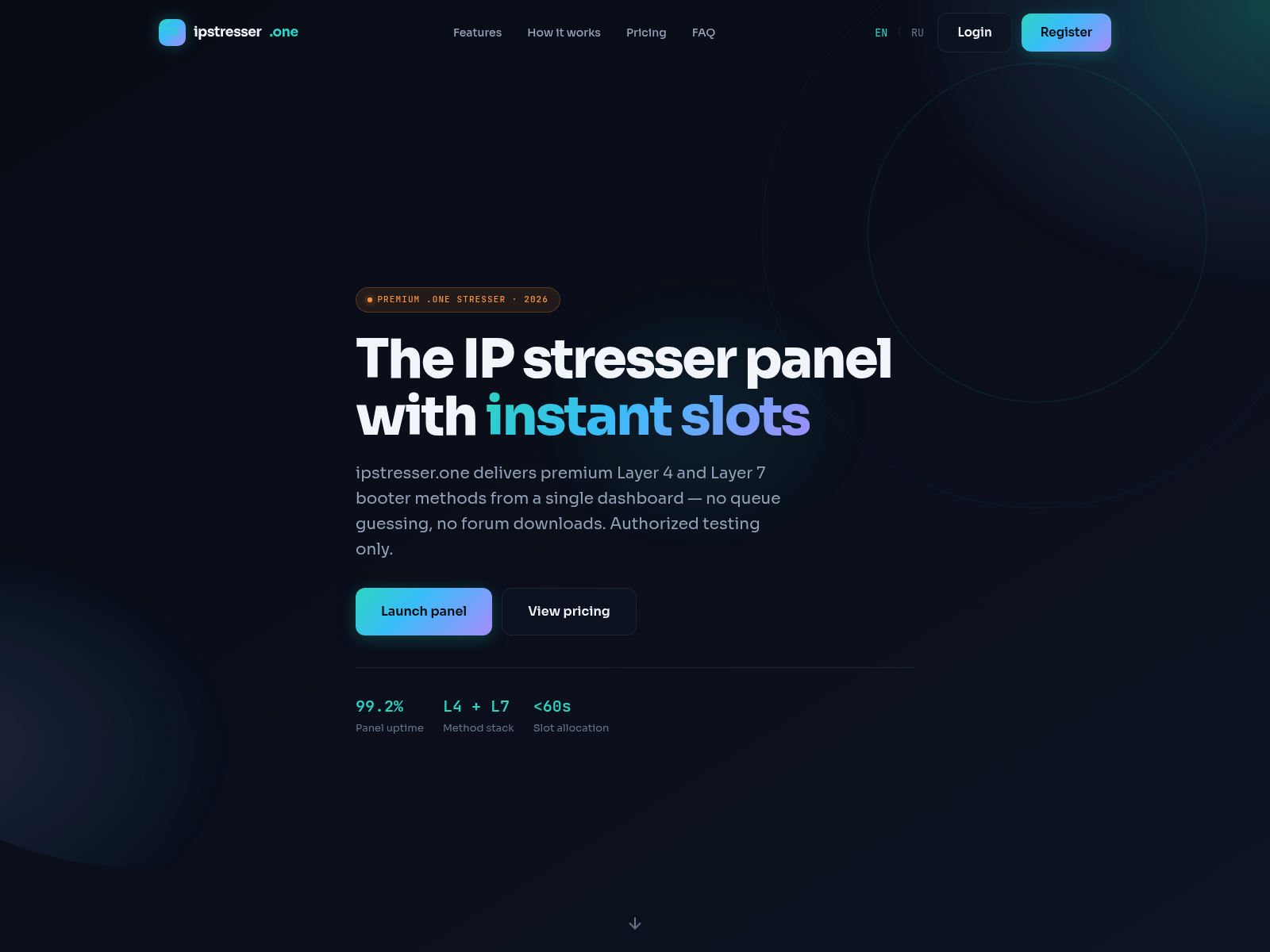 Screenshot of ipstresser.one