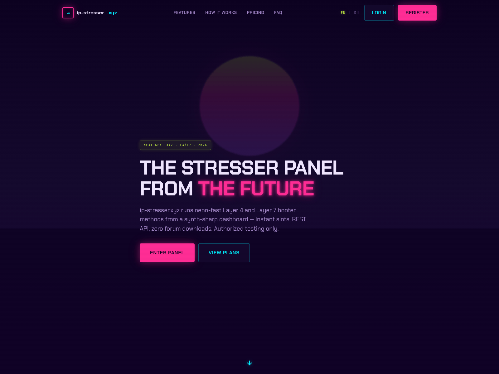 Screenshot of ip-stresser.xyz