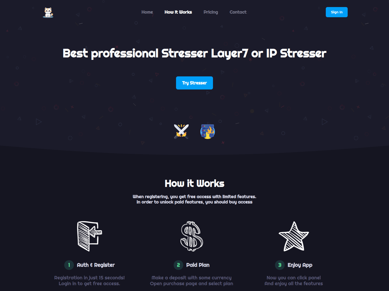 Screenshot of srnstresser.com