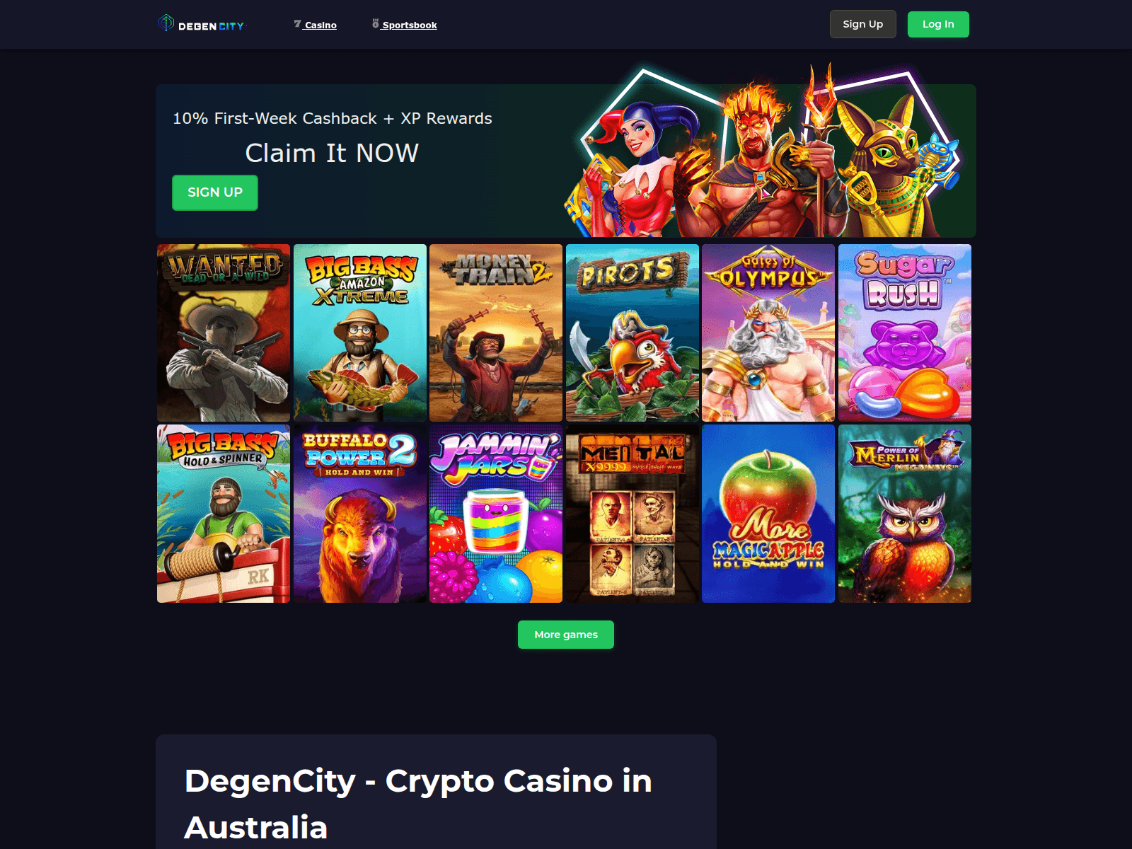 Screenshot of degencity-casino-au.com