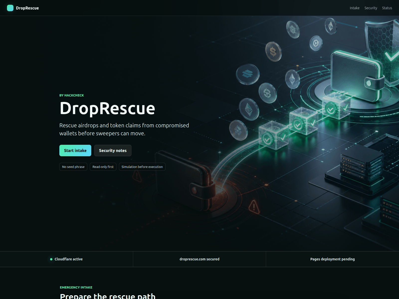 Screenshot of droprescue.pages.dev