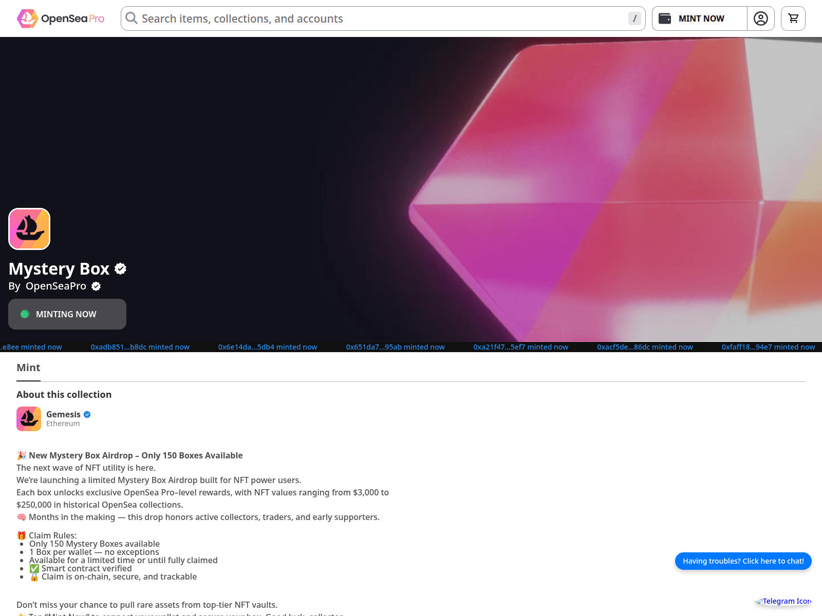 Screenshot of boxopensea86-b189d2a4995c.herokuapp.com