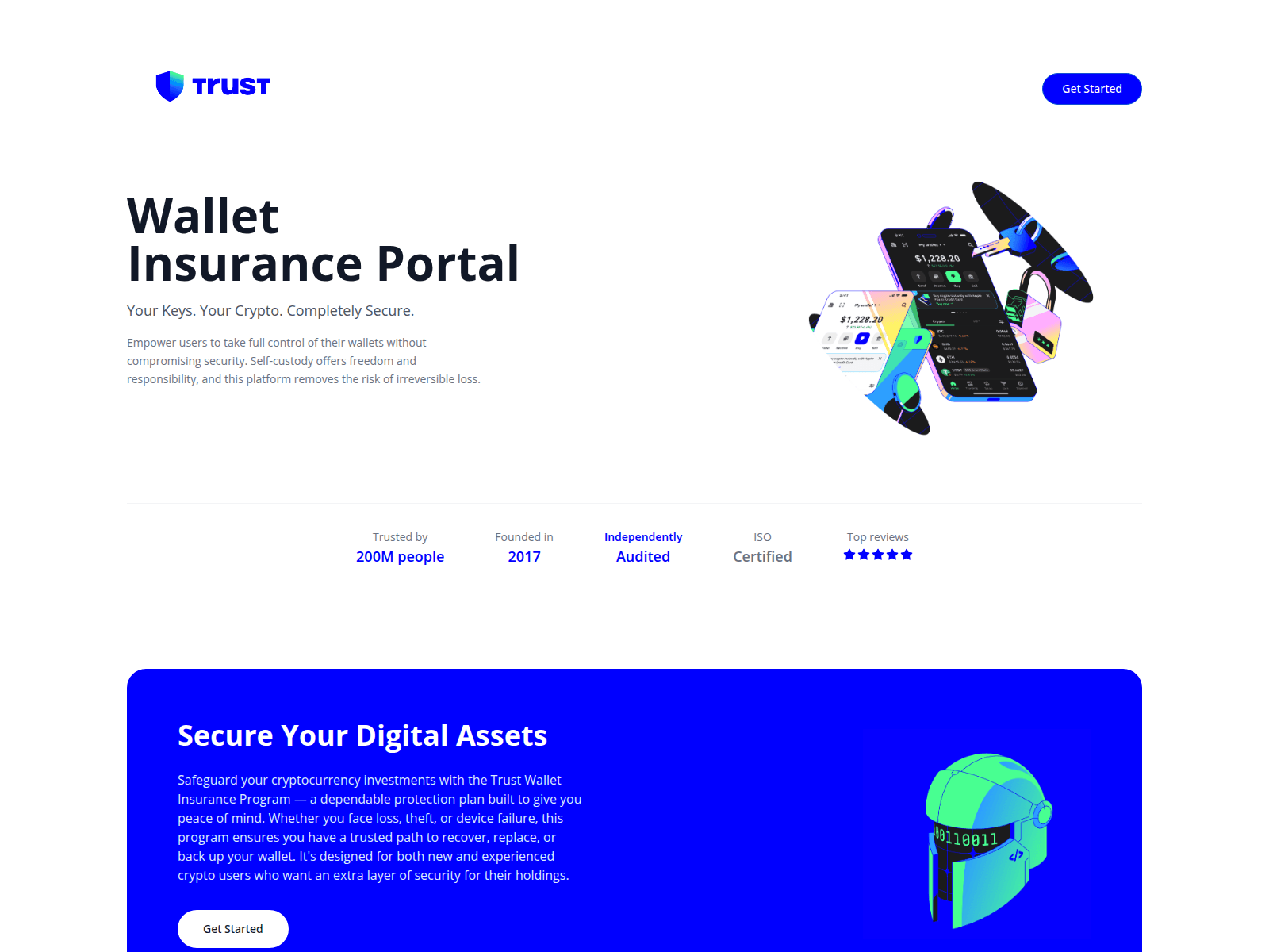 Screenshot of warrantytrustwallet.com