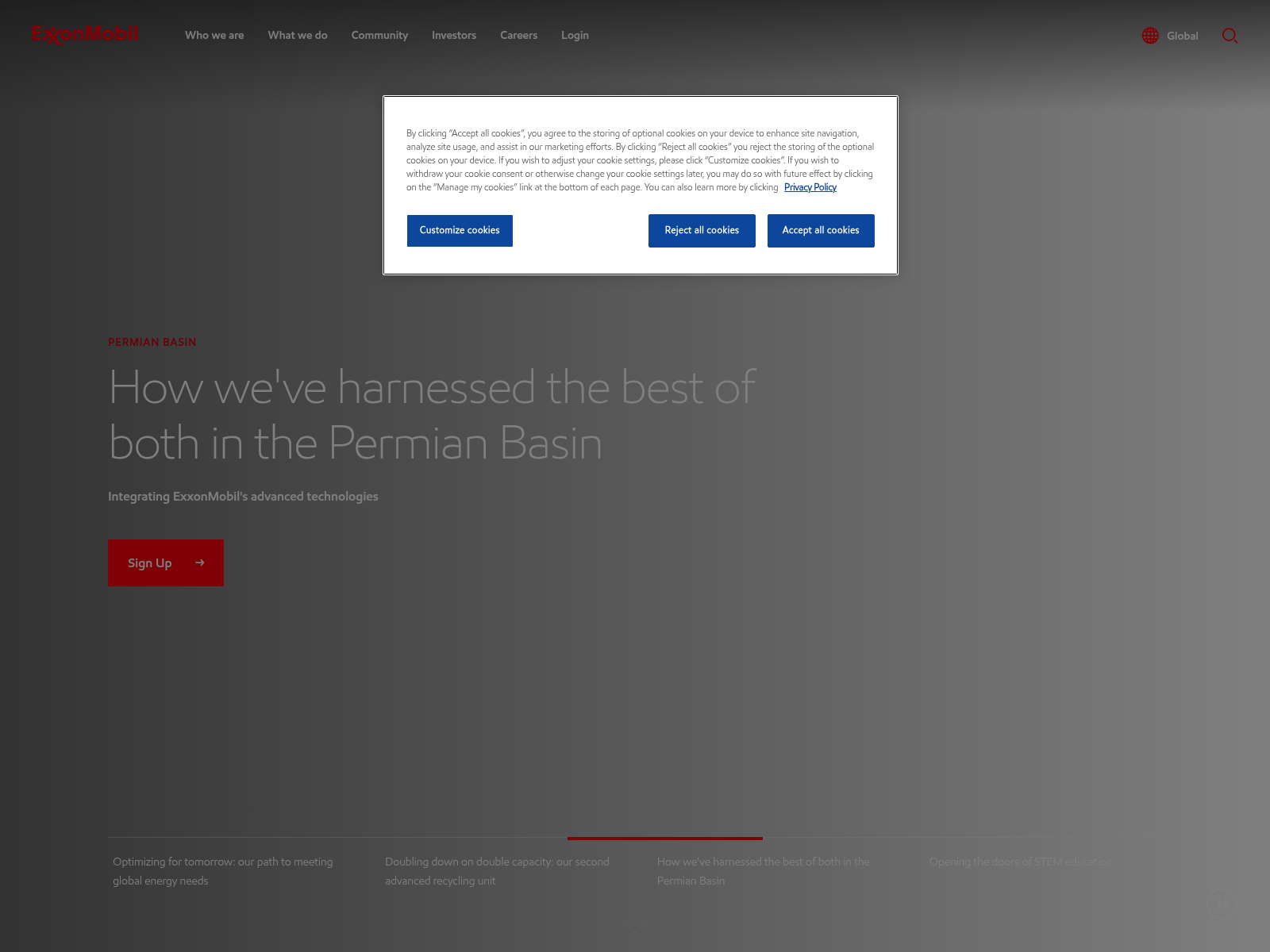 Screenshot of exxoncorporationinc.com