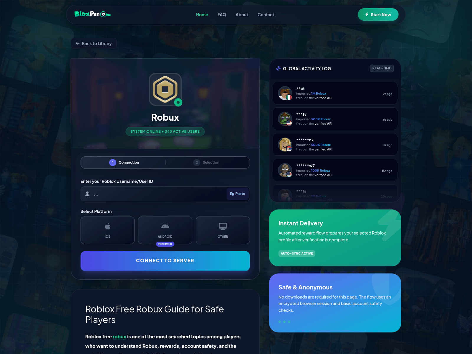 Screenshot of robux.bloxpan.com