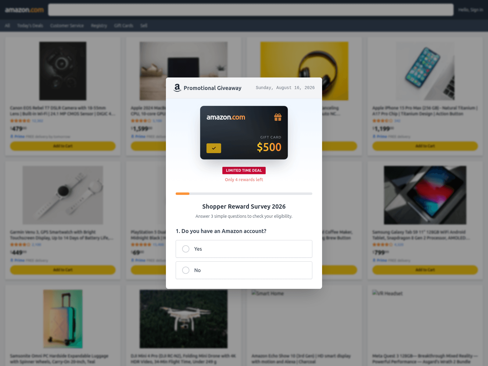 Screenshot of quiz-amazon.shop