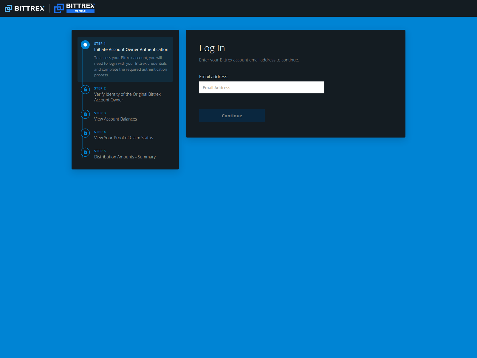 的截图 bittrex.creditor-claims-portal-client.com