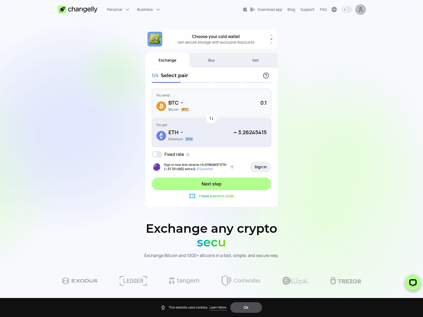 [Ekran görüntüsü] changelly.com.mx