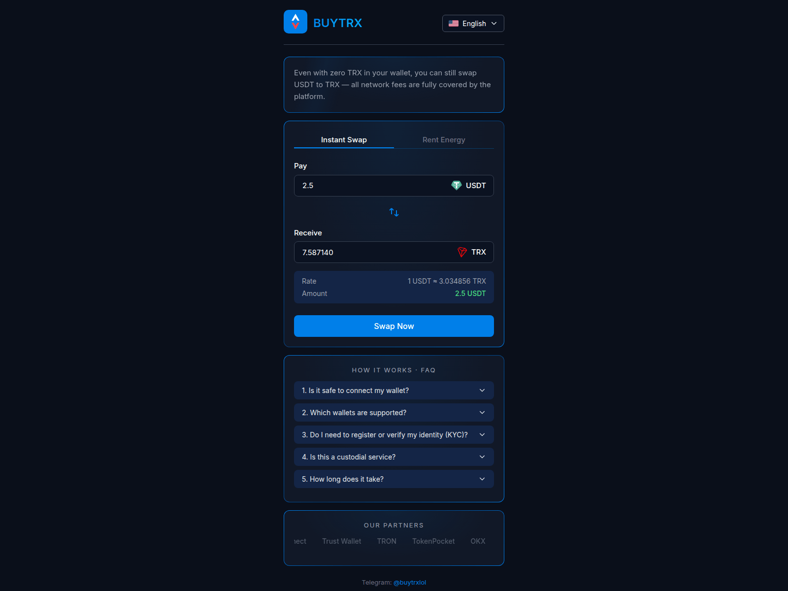 Screenshot of buytrxx.online