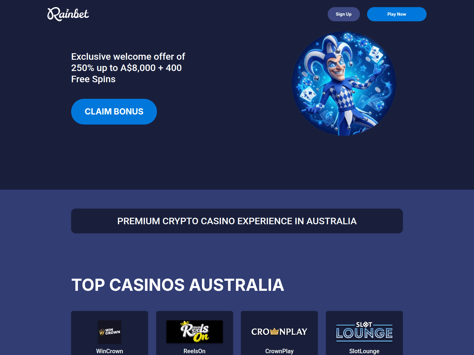 Знімок екрана casinorainbet-online.com
