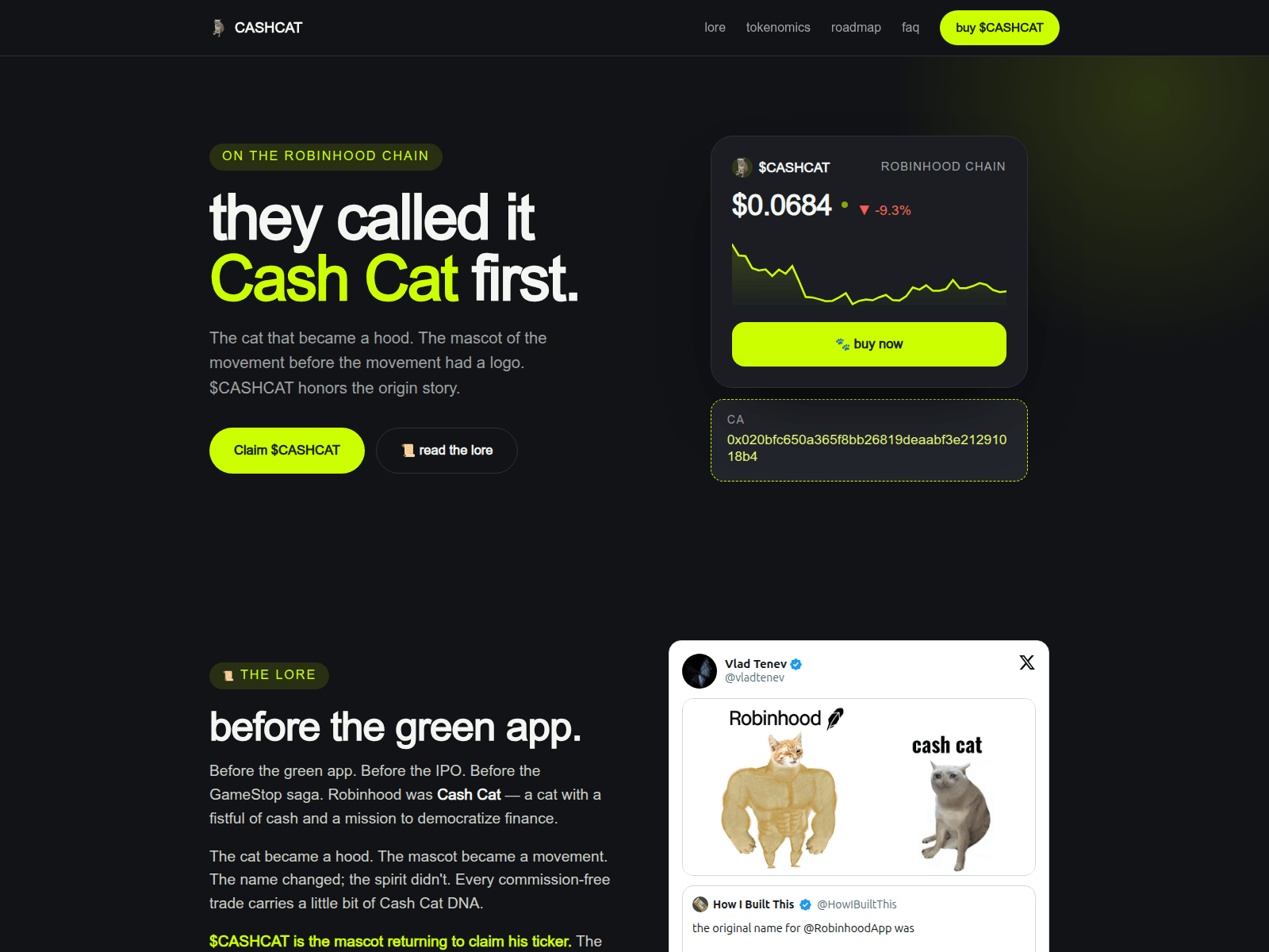 Screenshot of cashcattoken.co