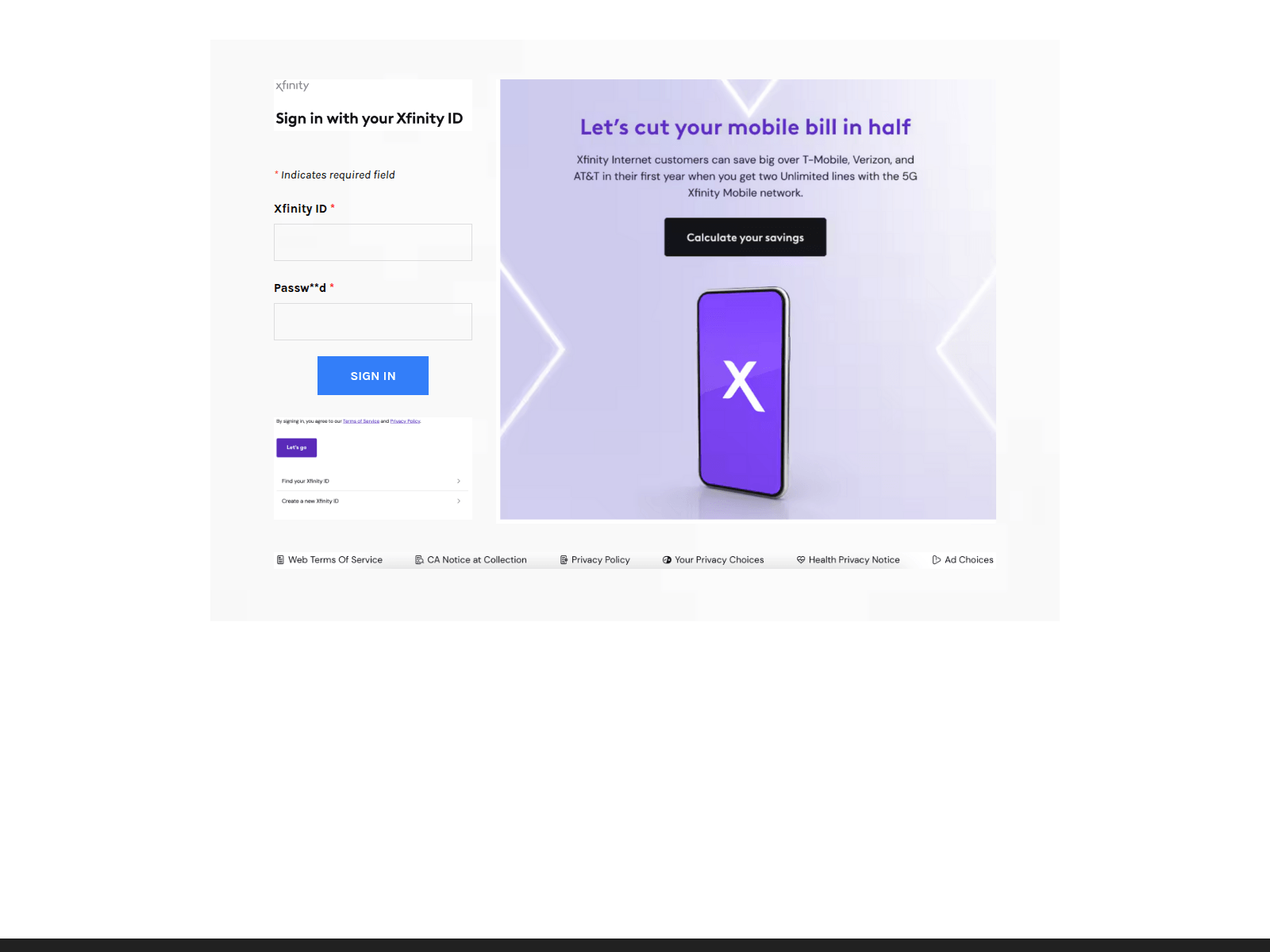 Screenshot of securityxfinty.weebly.com