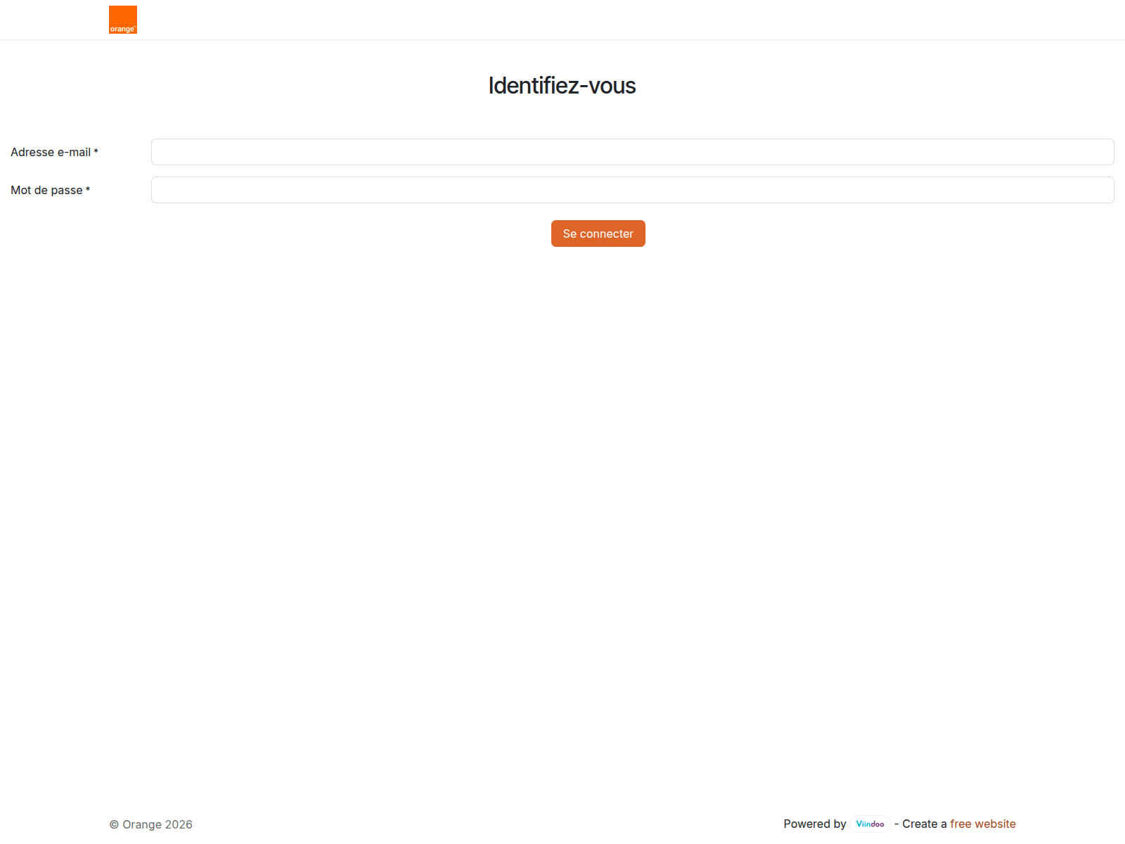 Screenshot of loginorange-messagerie.viindoo.cloud