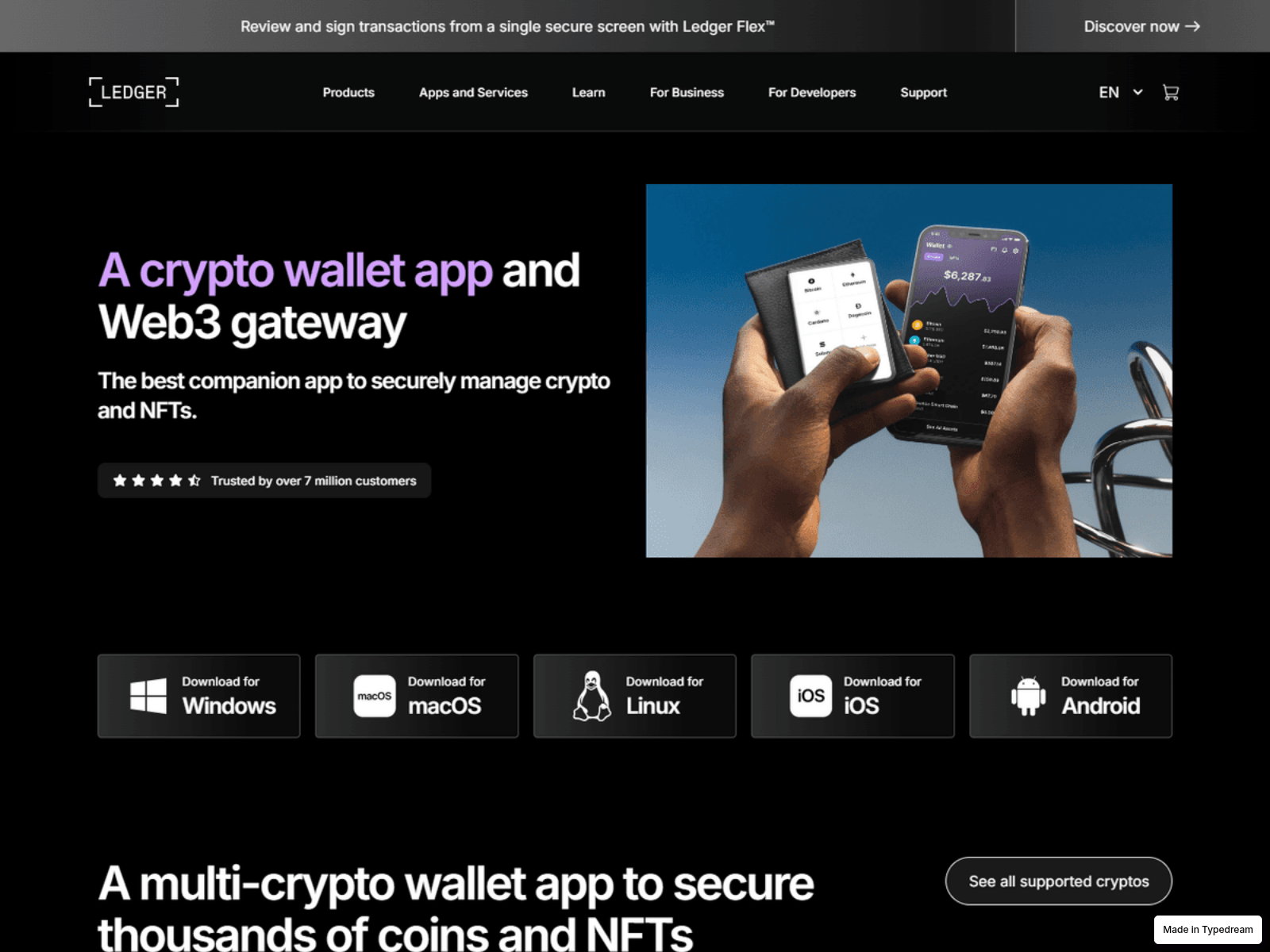 Screenshot of app-live-ledger-wllet.typedream.app