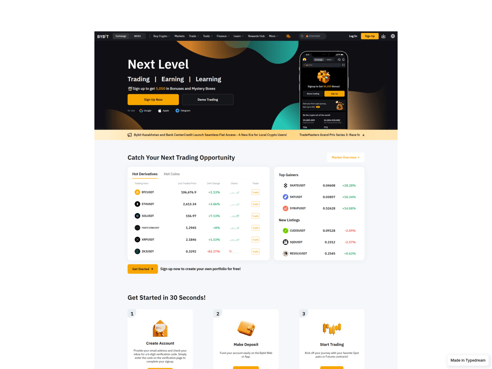Screenshot of bybit-login-app.typedream.app