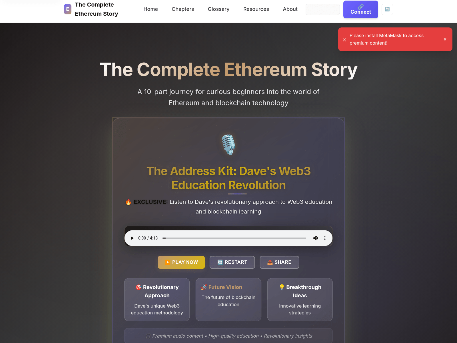 Screenshot of ethereum-story.pages.dev