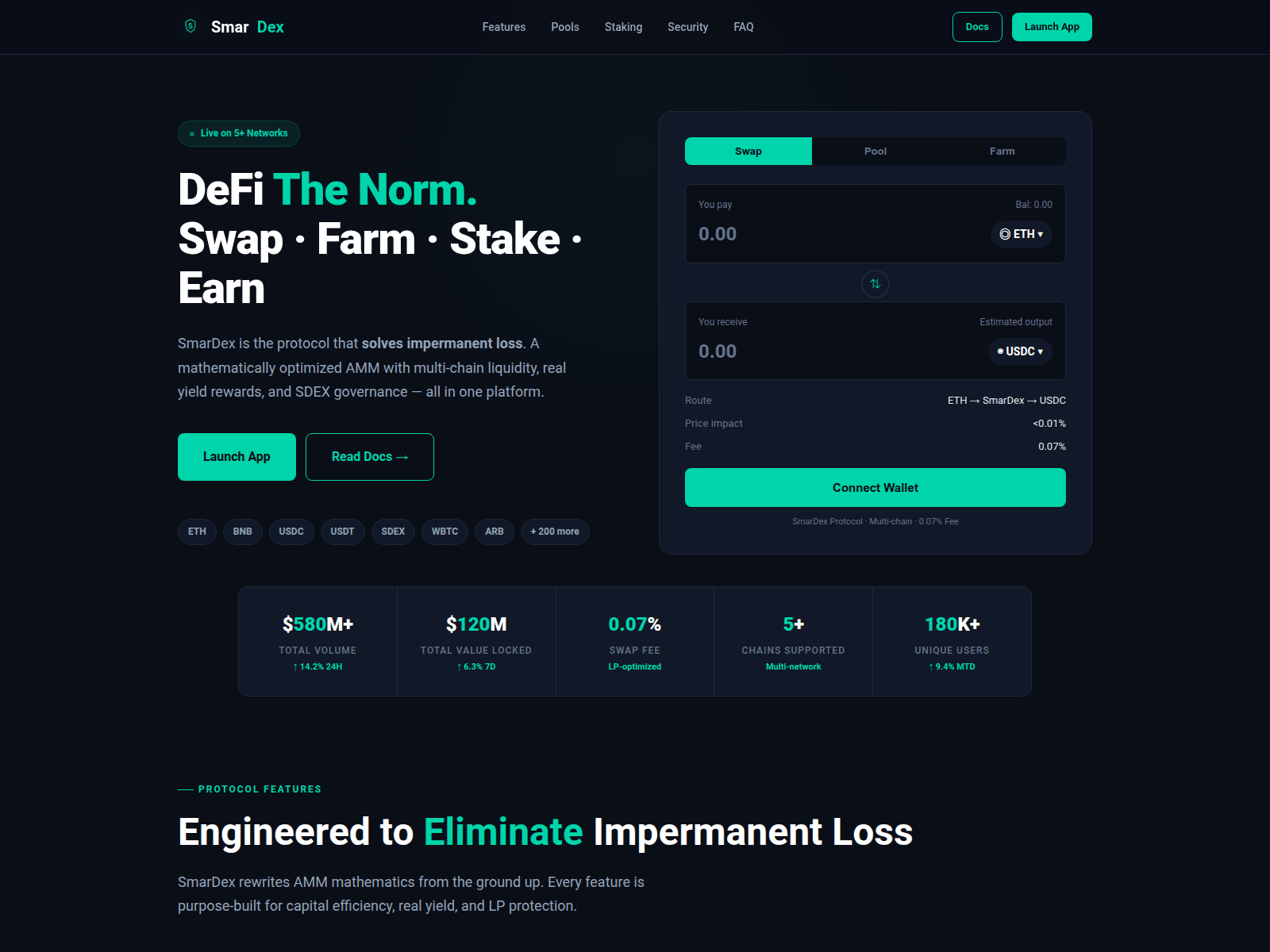 Screenshot of smardex-defi.com