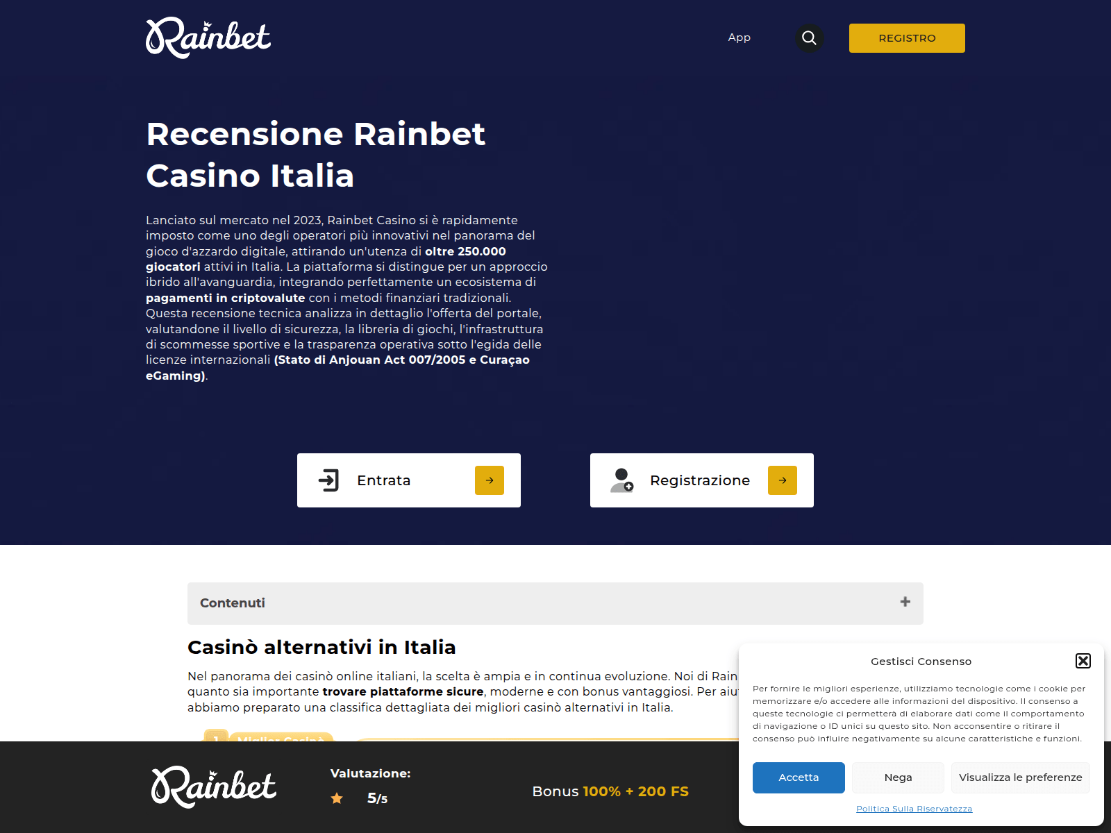 Screenshot of rainbetit.com