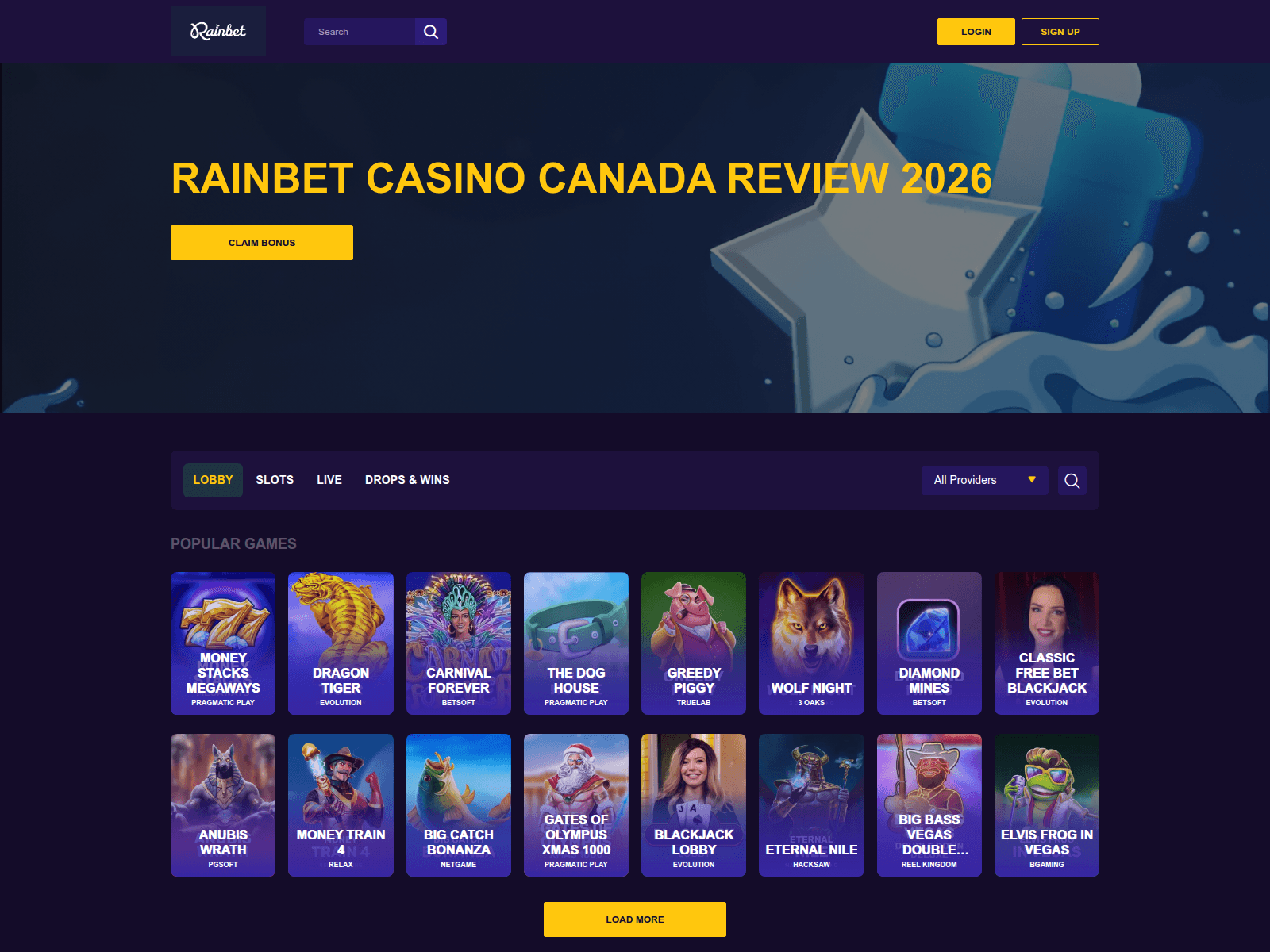 Screenshot of rainbet-ca.ca