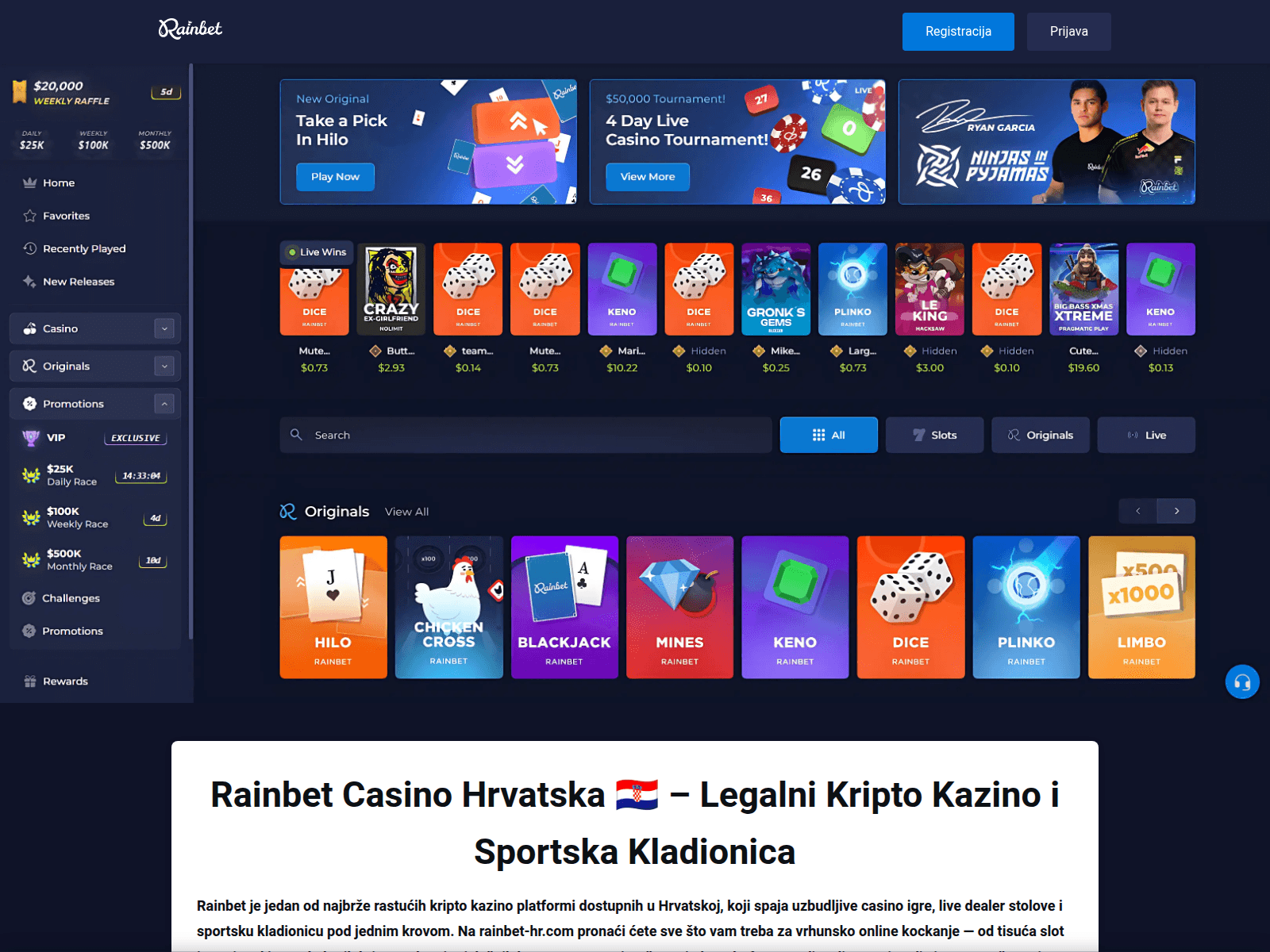 Screenshot of rainbet-hr.com