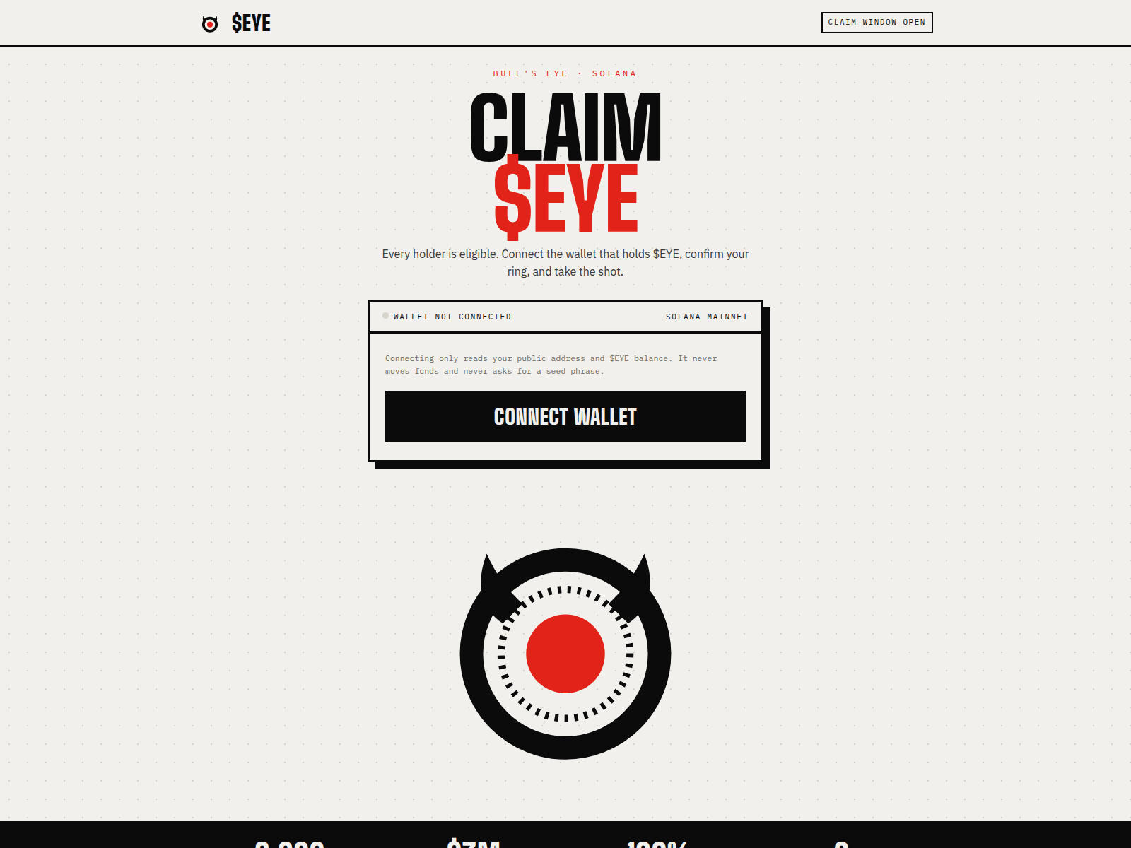 Screenshot of claimbullseye.lol