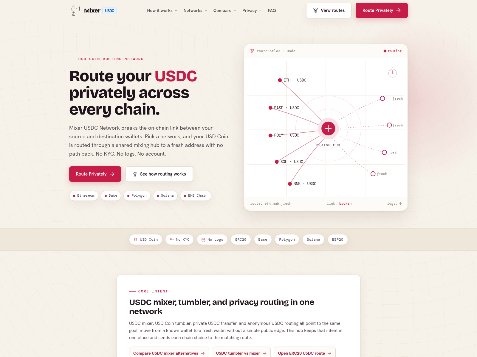 Screenshot of mixer-usdc.network