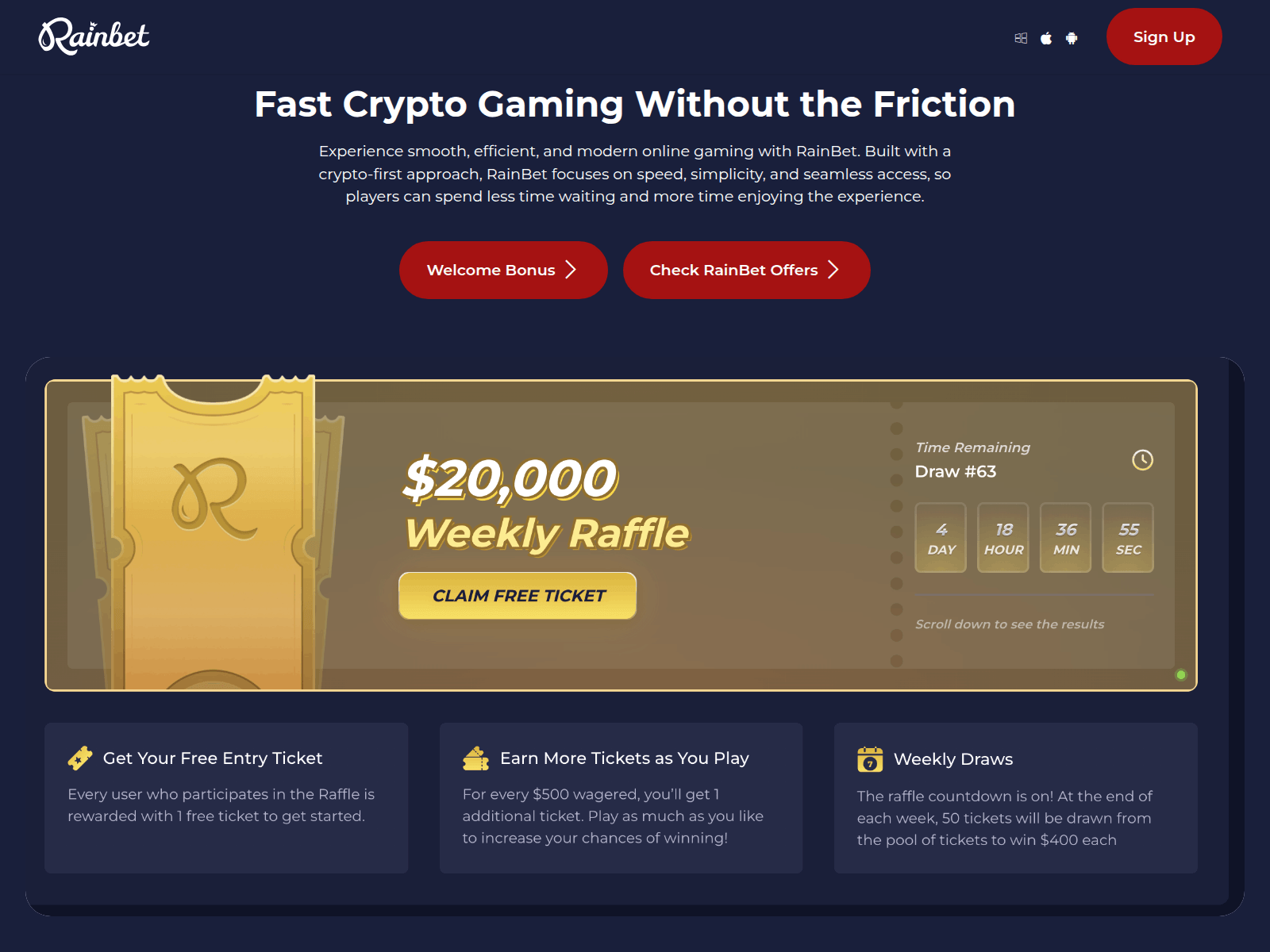 Screenshot of usa-rainbet.com
