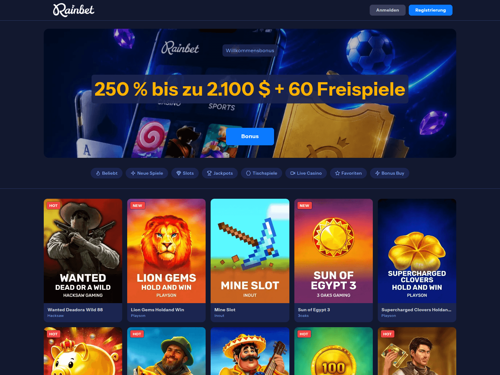 Screenshot of rainbetonline.ch