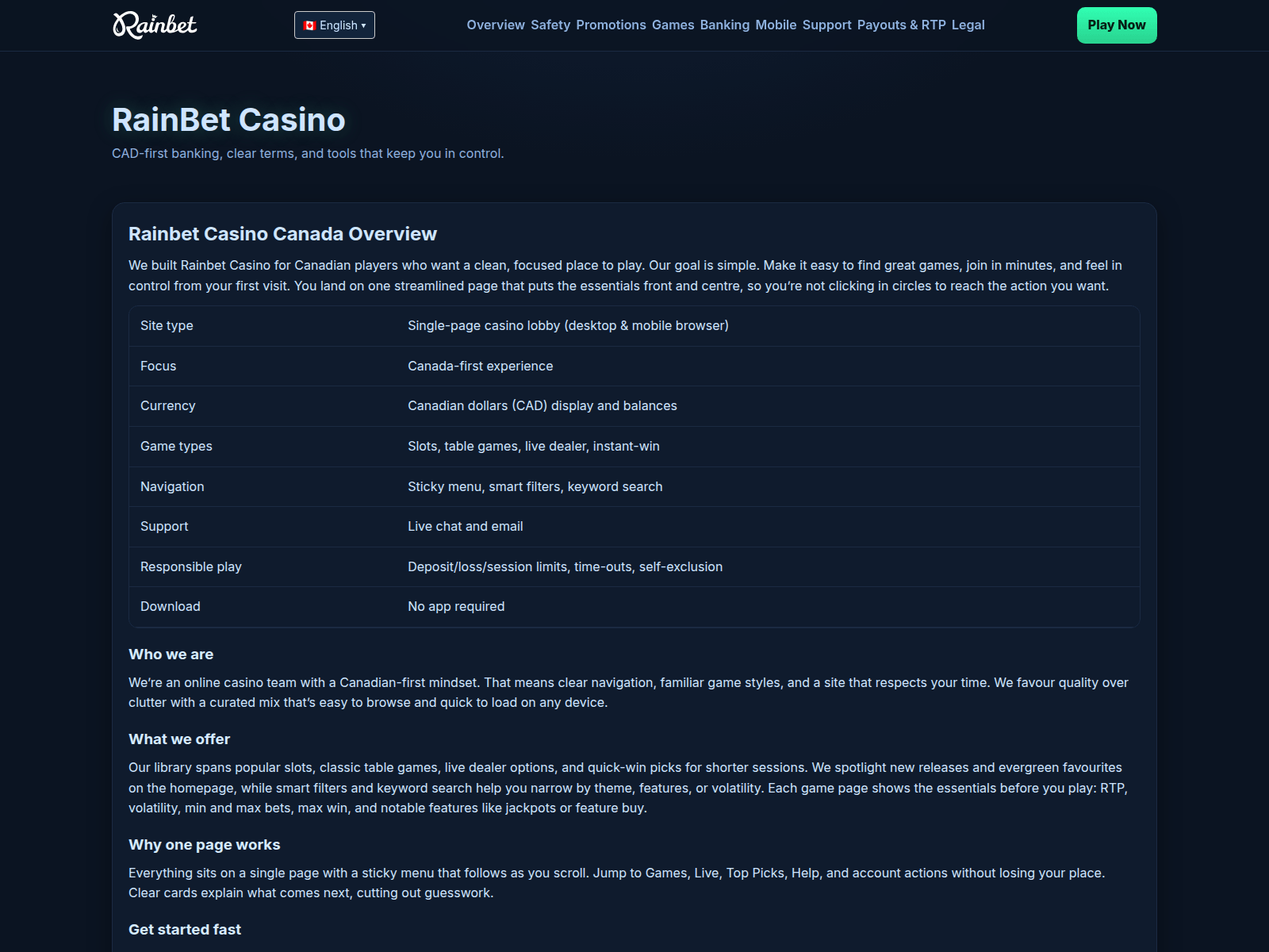 Screenshot of rainbetcasinogame.com