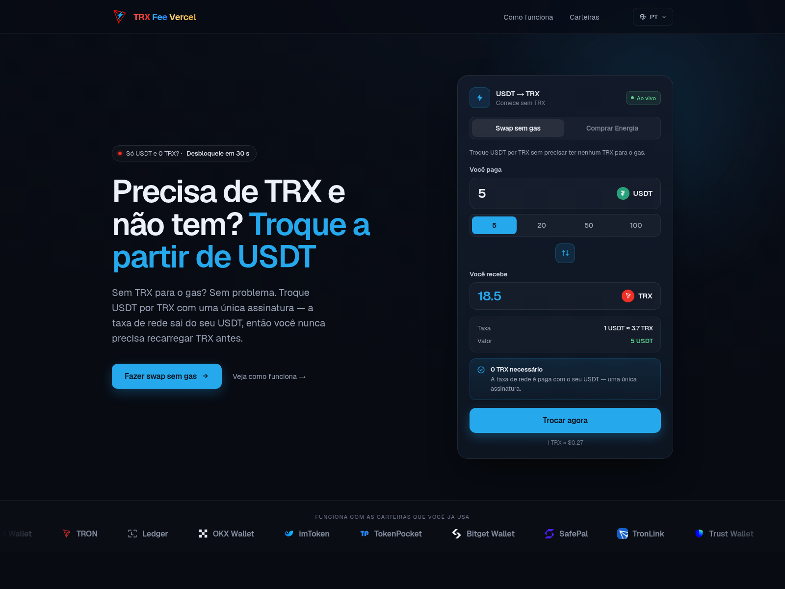 Screenshot von tron-swaper-v32.vercel.app
