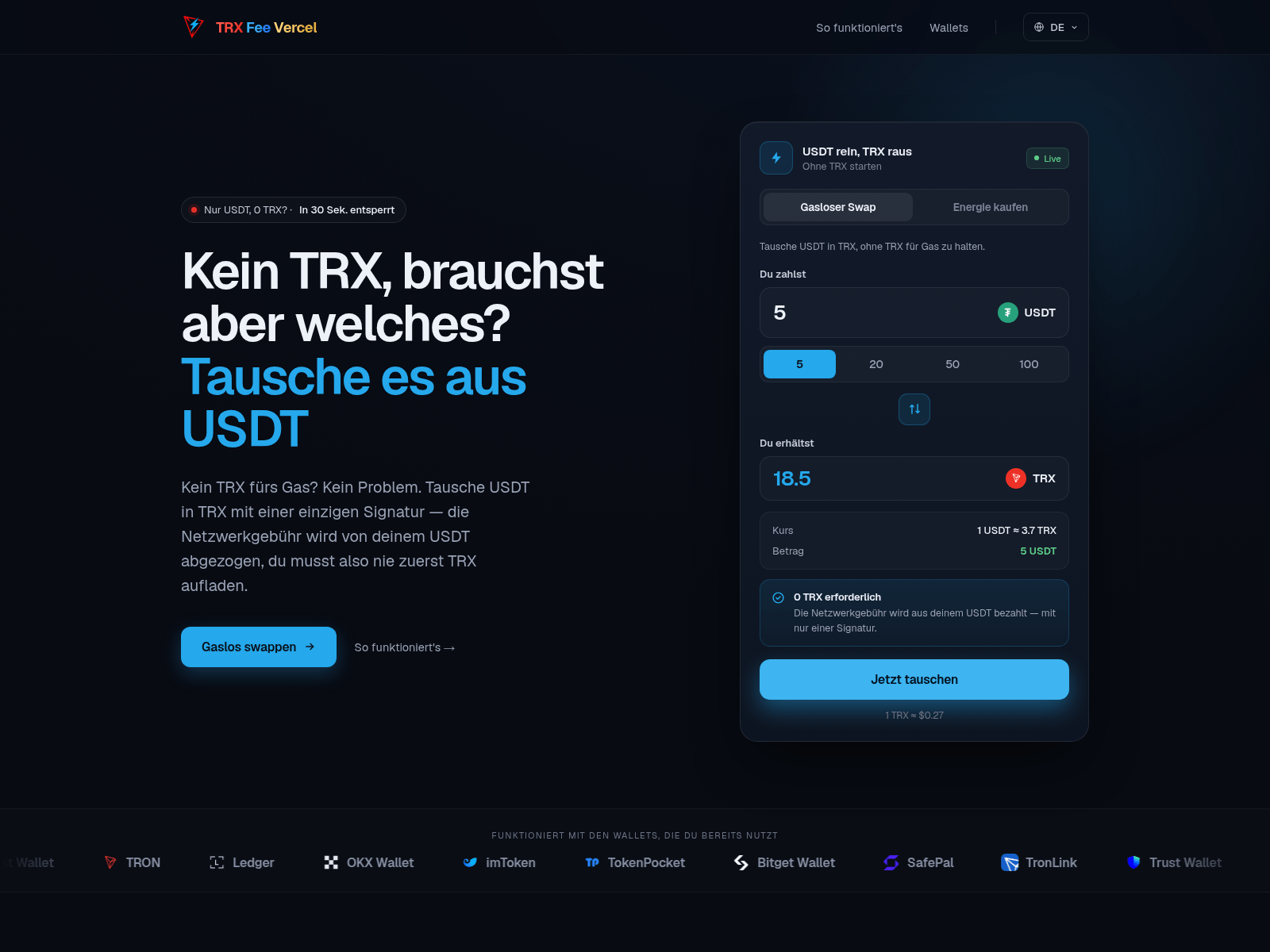 Screenshot von tron-swaper-v33.vercel.app