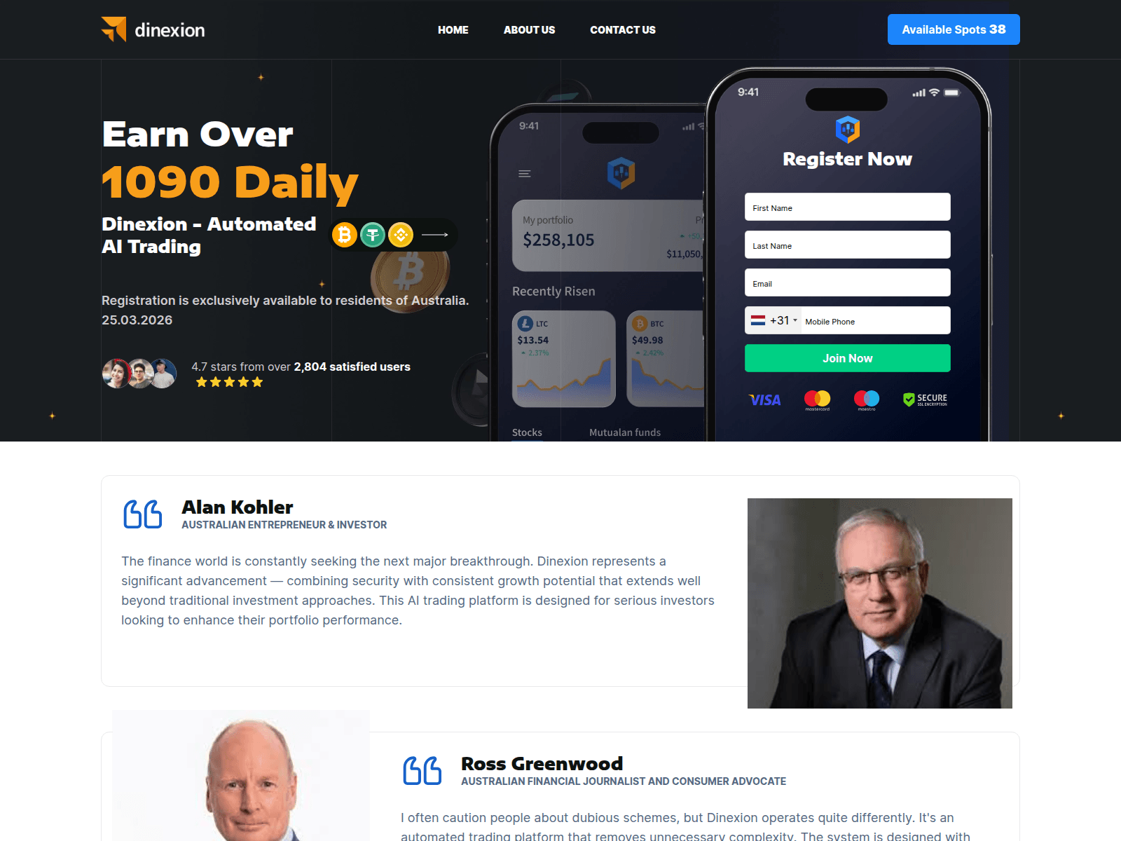 Screenshot of dinexion-official.org