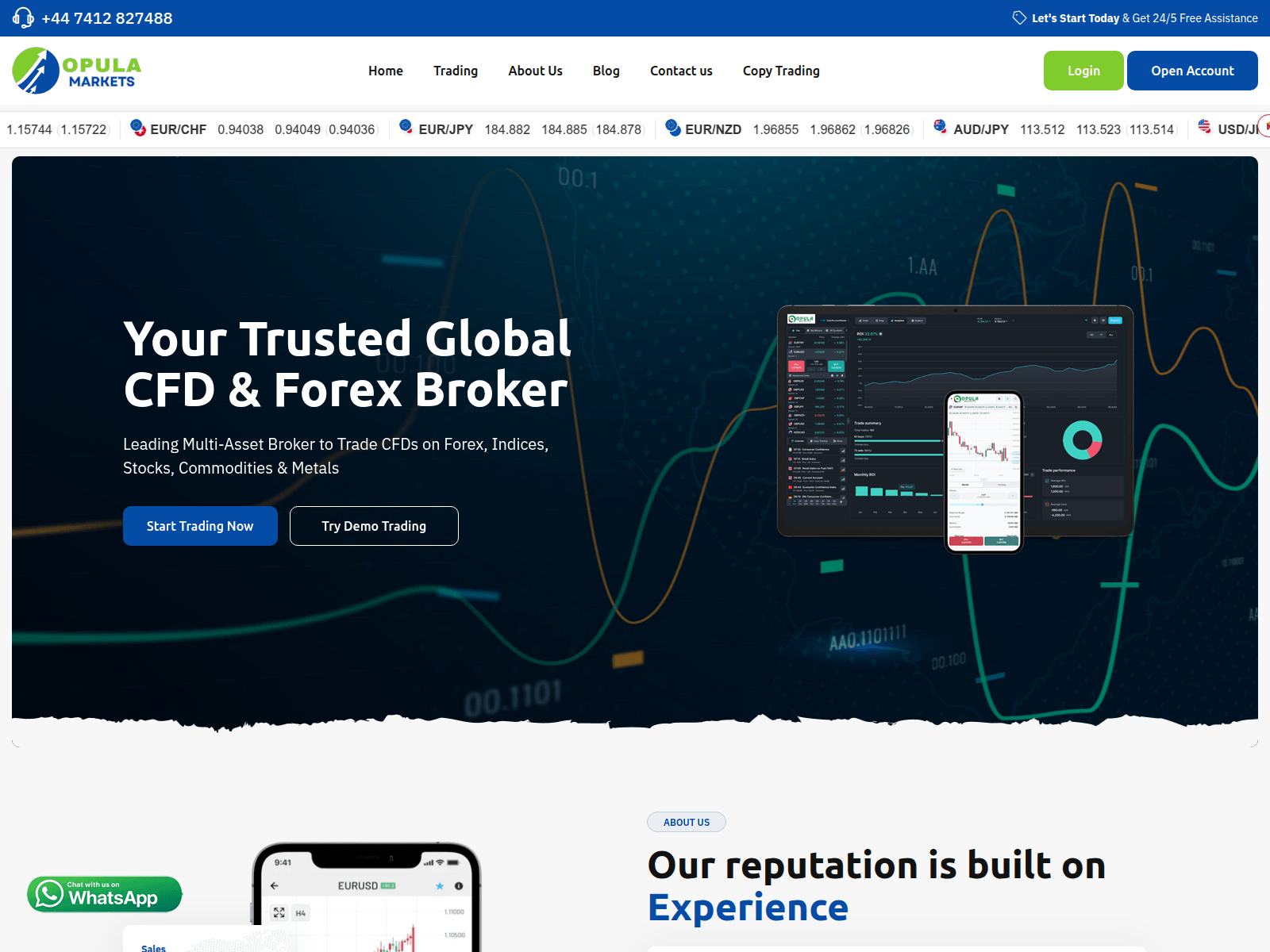 Screenshot of opulamarkets.com
