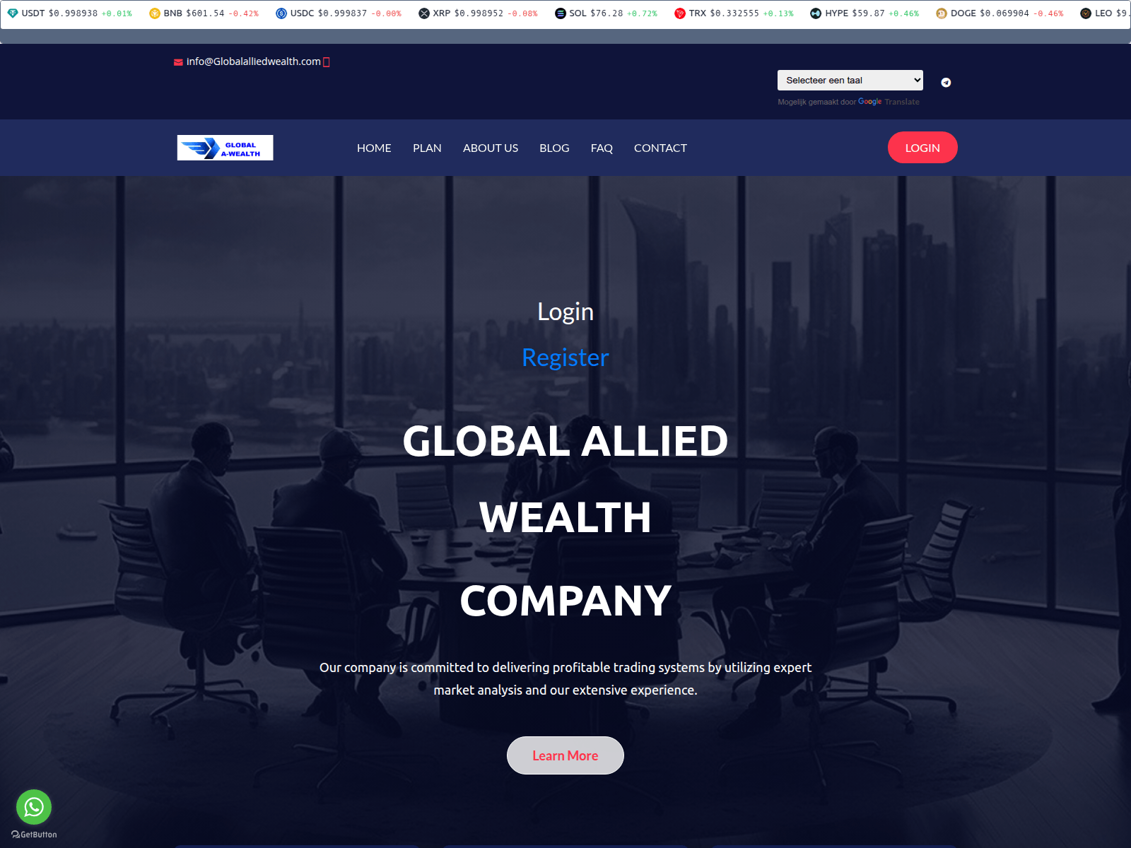 Screenshot of globalalliedwealth.com