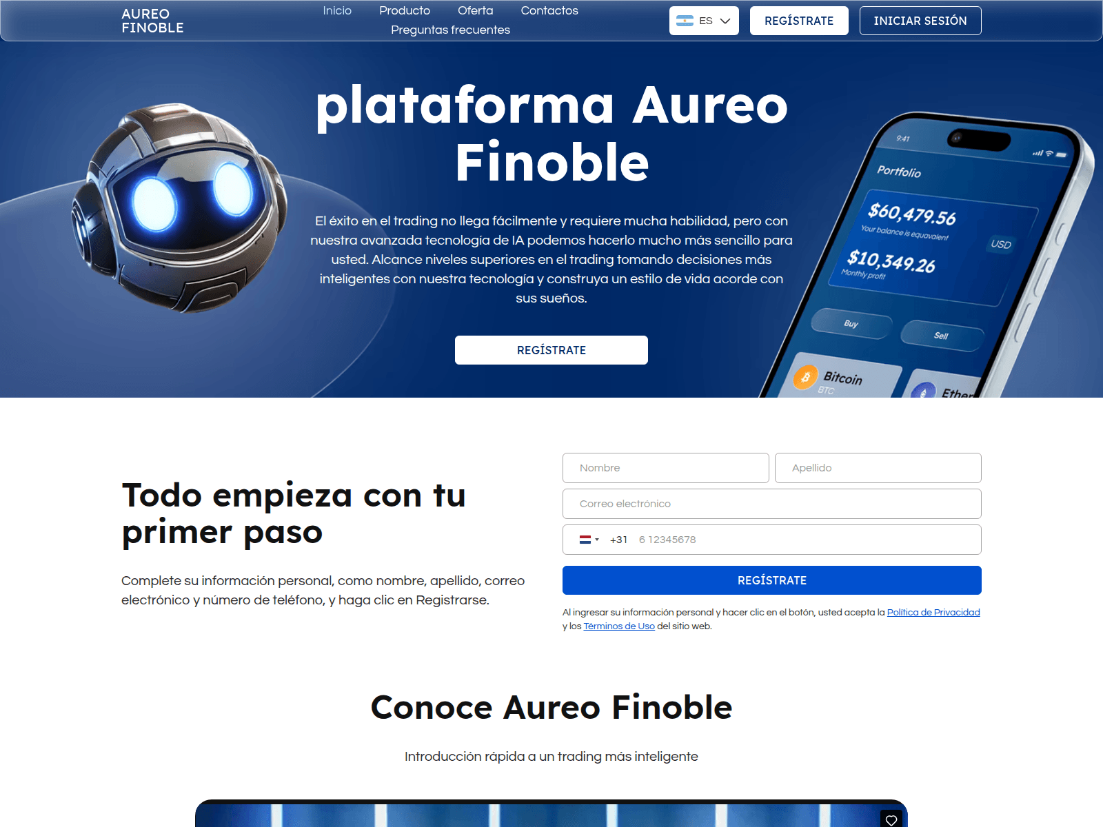 Screenshot of aureo-finoble.com