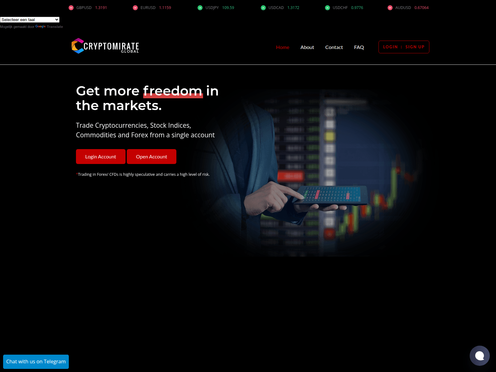 Screenshot of cryptomirateglobal.com