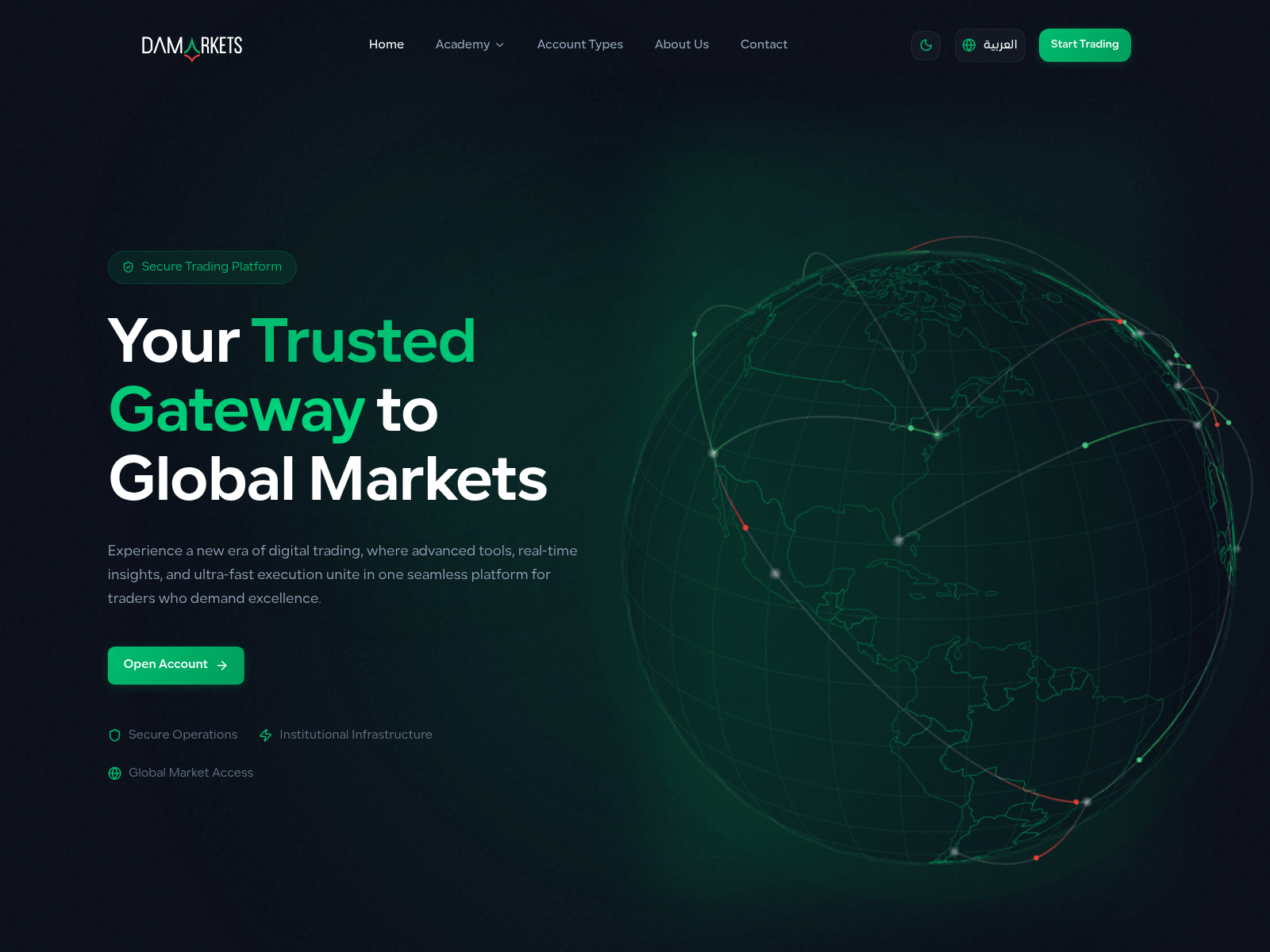 Screenshot of damarketslimited.com