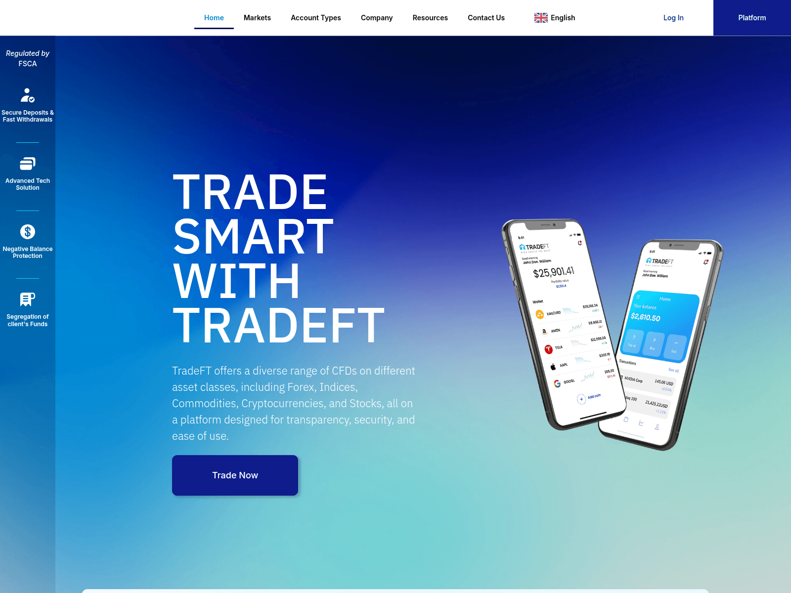 Screenshot of tradeft.com