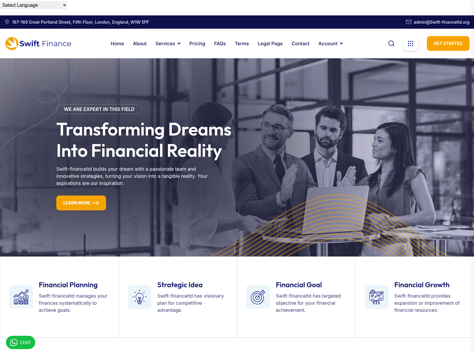 Screenshot of swiftfinanceltd.org