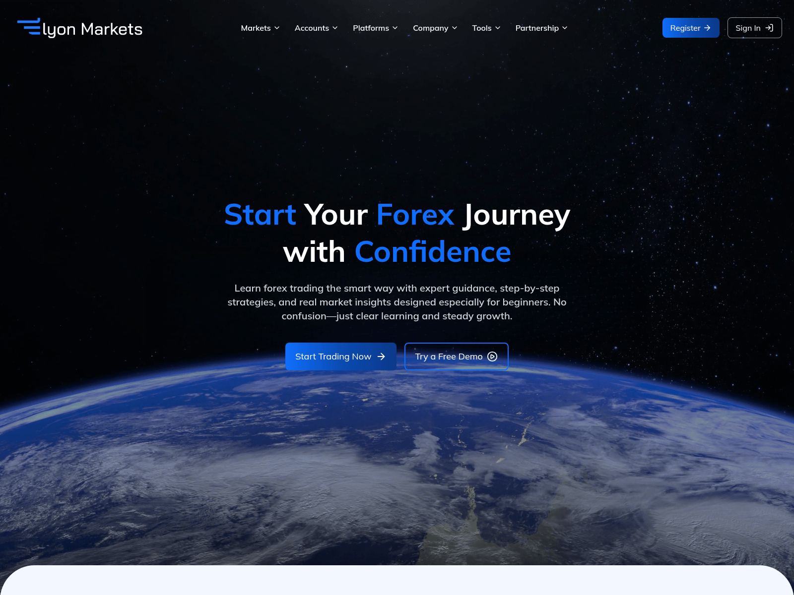 Screenshot of elyonmarkets.com