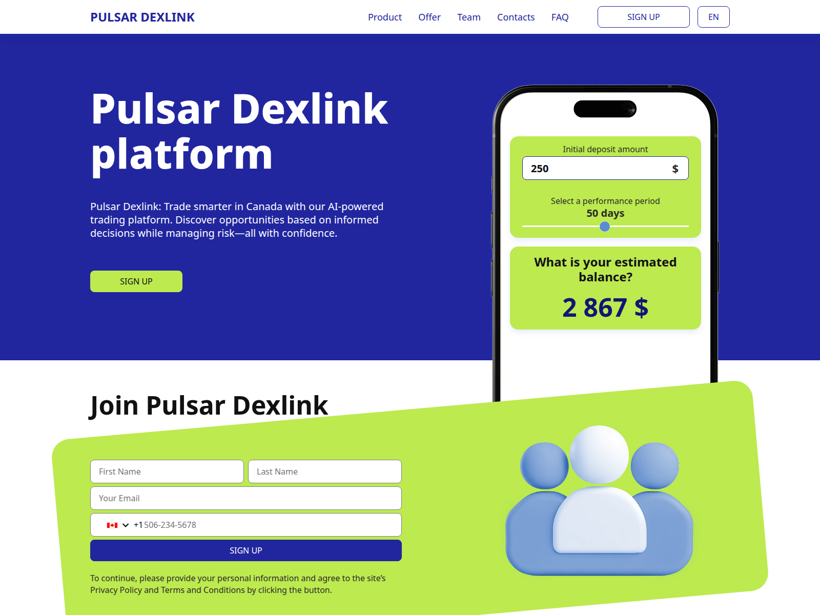 Screenshot of pulsar-dexlink.com