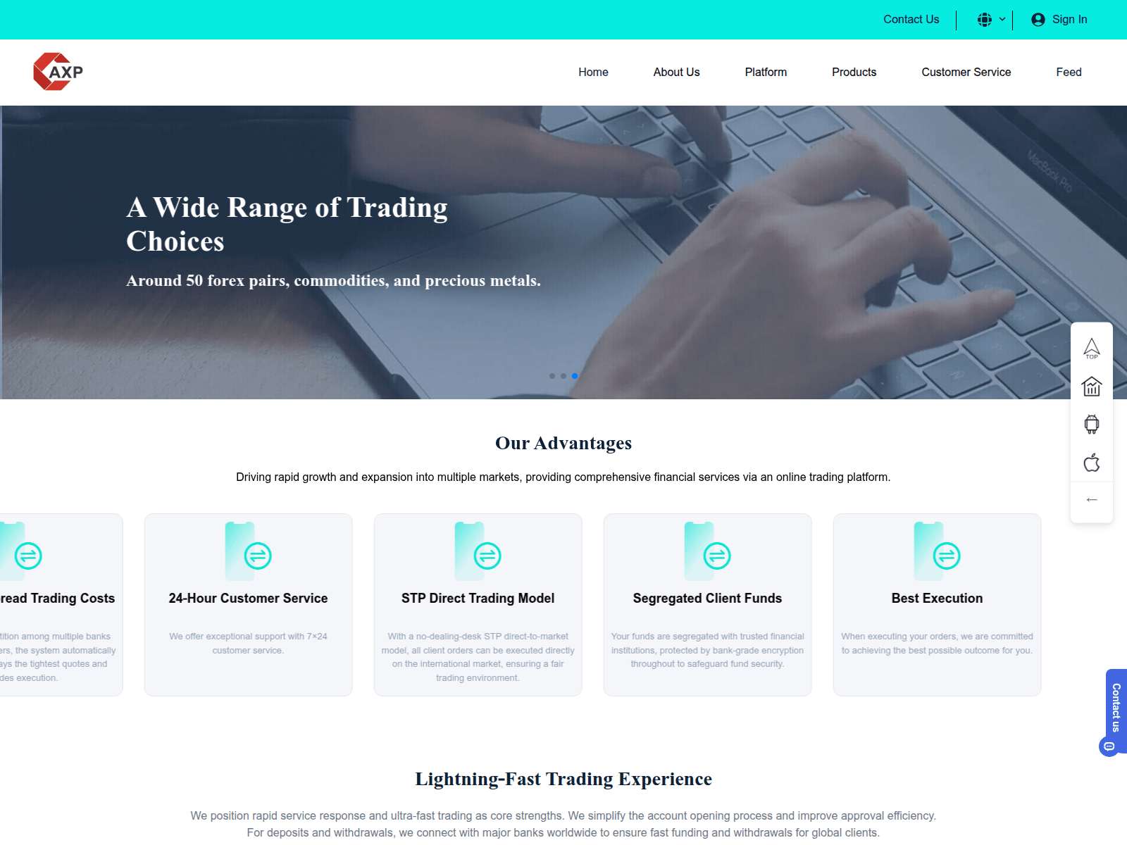 Screenshot of axpustrade.com